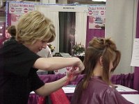 first customer getting a haircut